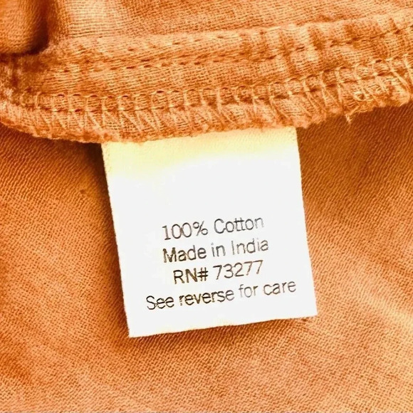 NWT SONOMA Women Short Sleeve Pullover Button Down Cotton Brown Shirt Size 4X - Picture 11 of 12